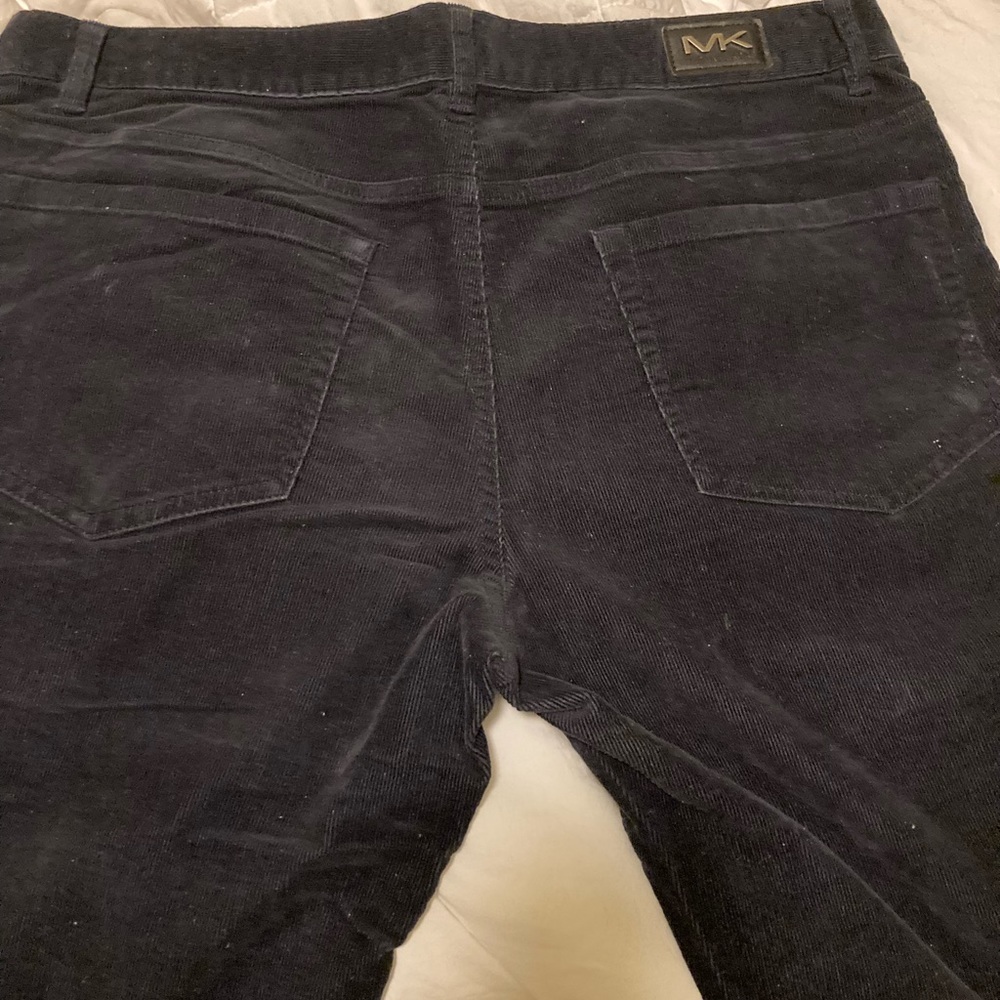 Michael Kors navy blue brushed cotton corduroy jeans.